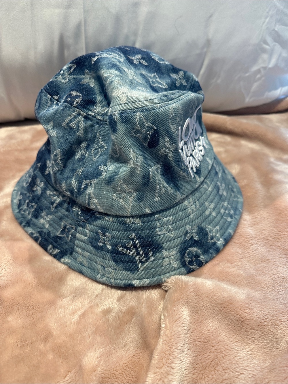 Blue Denim Monogram Bucket Hat - Picture 4 of 6